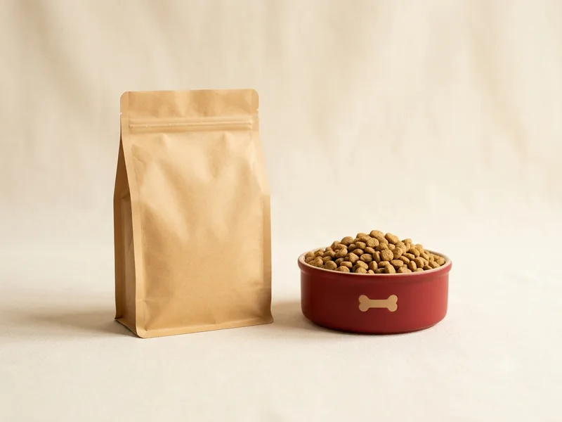 Bolsa de alimento para cachorros y comedero