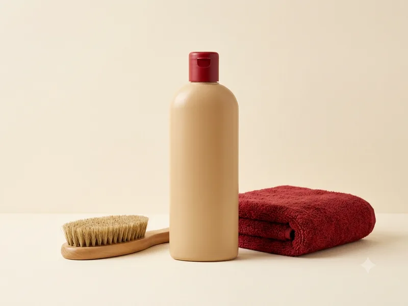 Shampoo, cepillo y toalla